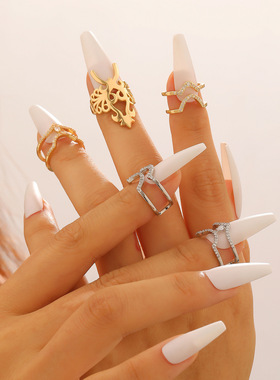 欧美跨境TEMU热销铜镶锆石指甲盖