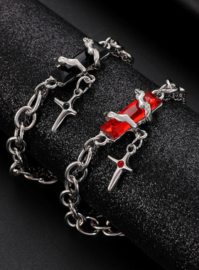 星体缠绕黑钻手链男小众设计新款