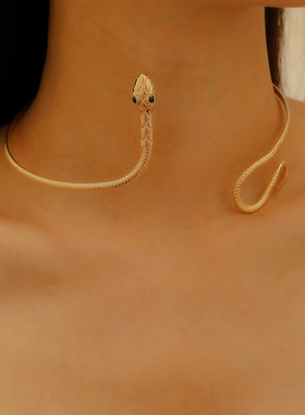 跨境新款灵蛇项链女个性简约蛇年