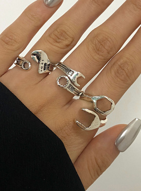 复古做旧嘻哈个性夸张小众戒指女