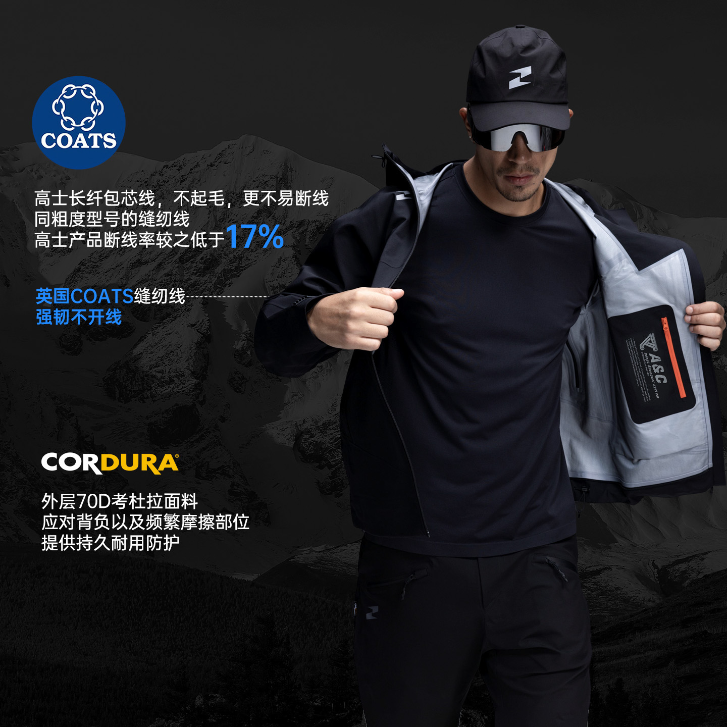 TAJEZZO/探迹者25新品模块化冲锋风衣户外运动防雨可拆卸外套J13 - 图2