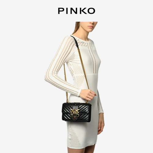 Pinko xioxiangfeng Girm Girm Lamb Skin Skin Ploum Plouds Crossbody Laked Diamond Decoration ласточка птица Bird Ban Guanqi искренние