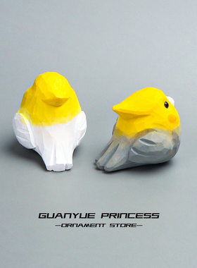 手工木雕小鸟摆件迷你玄凤鹦鹉工位电脑桌小摆件可爱装饰女礼品