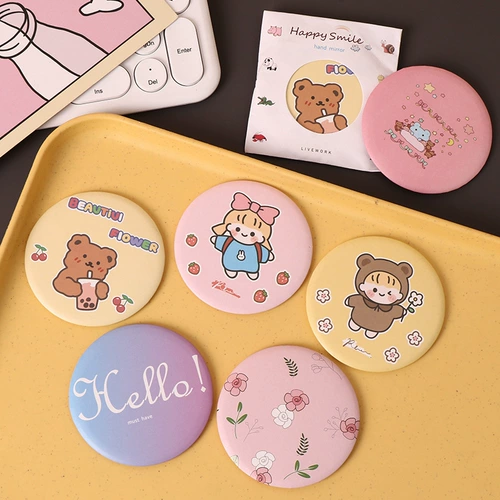 Маленькое портативное мультяшное зеркало, сумка для школьников