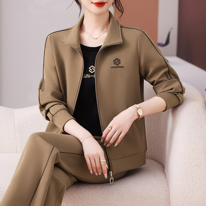 恩狐中年妈妈秋季新款时尚显瘦春秋减龄中老年女运动套装三件套装,淘宝优惠券,粉丝福利购,淘宝优惠卷