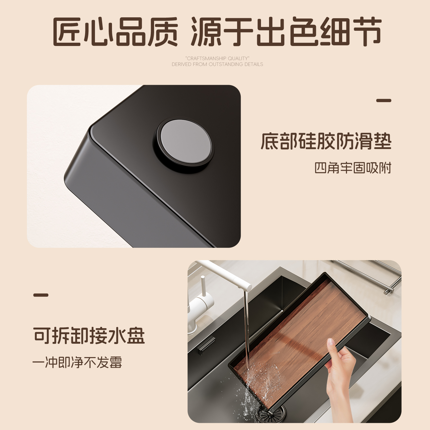 厨房台面立式毛巾架不锈钢免打孔置物架抹布晾晒架洗碗布收纳架子 - 图3