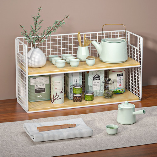 桌面杯子收纳盒办公桌杯架水杯置物架咖啡杯分层架马克杯储物架子 - 图0