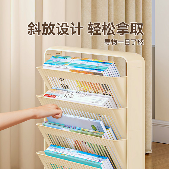 Deskside bookshelf for student classrooms, desk storage rack, school desk side storage hanging book bag, junior high school student desktop book organizer, multifunctional book stand next to the table, book artifact book box