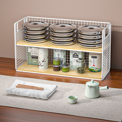 桌面杯子收纳盒办公桌杯架水杯置物架咖啡杯分层架马克杯储物架子 - 图2