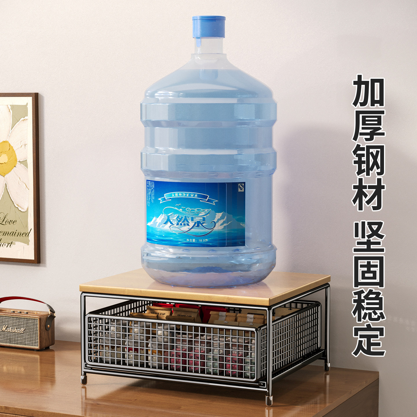 微波炉置物架厨房烤箱收纳架家用抽拉式收纳柜双层台面咖啡机架托,淘宝优惠券,粉丝福利购,淘宝优惠卷