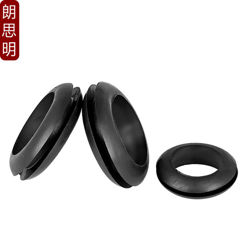 橡胶双面护线圈黑色过线穿线胶圈孔套密封圈配电箱电线圆形保护套 - 图2