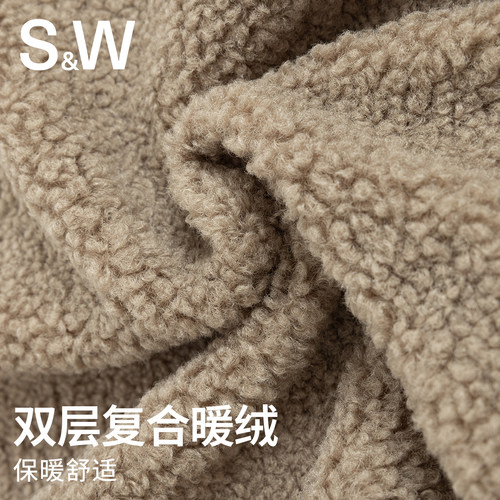 SW速惟连帽外套女秋冬保暖羊羔毛外套女摇粒绒保暖厚外套2025新款 - 图0