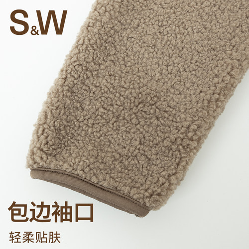 SW速惟连帽外套女秋冬保暖羊羔毛外套女摇粒绒保暖厚外套2025新款 - 图2