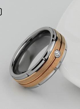 MOKANI轻奢潮牌男士钨金指环刻字