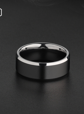 MOKANI潮牌时尚男士钨金戒指刻字