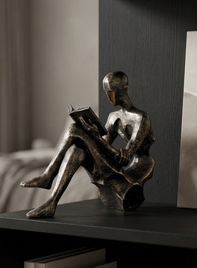 知识分子风读书人雕塑摆件