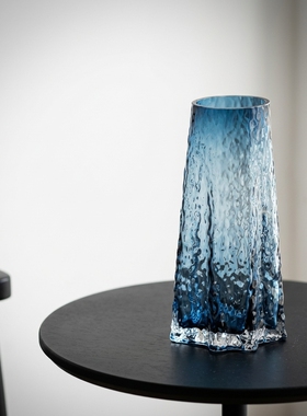 客厅装饰透明玻璃锤纹水培花瓶