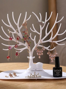 新中式鹿树造型首饰展示架摆件