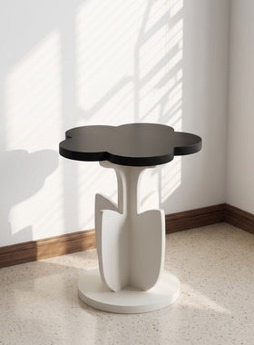 创意花朵造型白色简约边几摆件