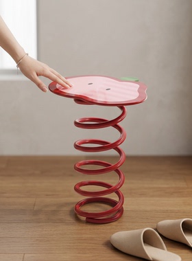 创意苹果造型弹簧摆件红色家居