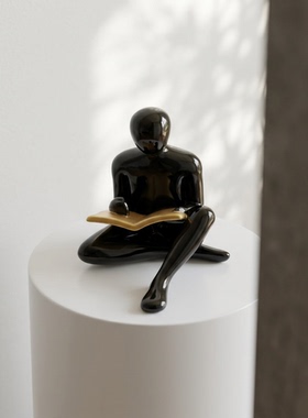 创意黑树脂人物造型家居摆件