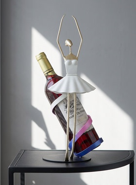 创意芭蕾舞者金属红酒架摆件