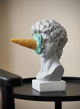 欧式创意大卫头像冰淇淋摆件