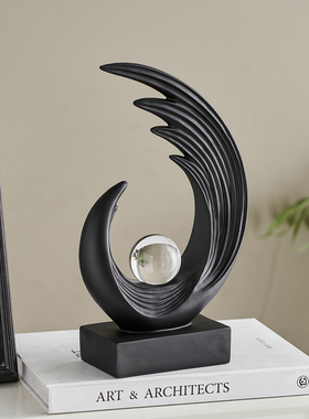 现代简约风生水起客厅电视柜摆件