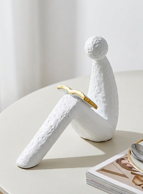创意人物造型简约白色装饰摆件