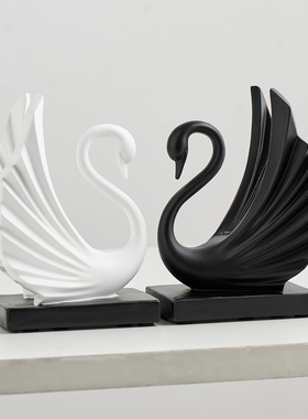 情侣天鹅摆件简约ins风装饰
