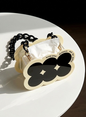 创意花朵亚克力手提包装饰摆件