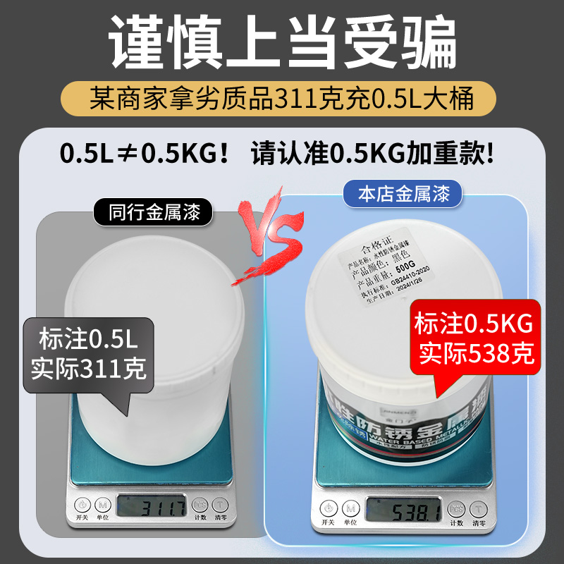 防锈漆金属漆铁锈转化剂免除锈水性油漆桶装防腐家用黑色自刷涂料