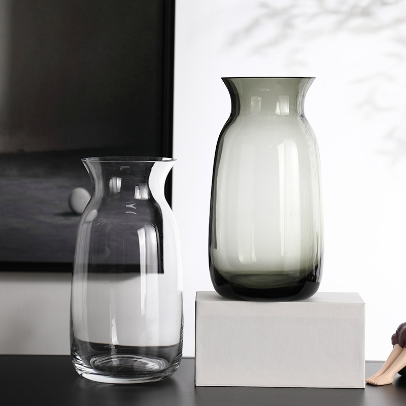 北欧轻奢水培玻璃花瓶简约束口花器客厅餐桌鲜花插花瓶装饰品摆件,淘宝优惠券,粉丝福利购,淘宝优惠卷