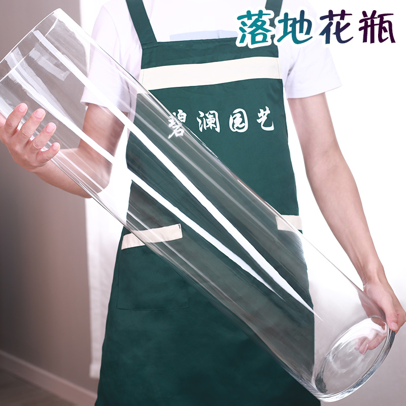 水培植物玻璃瓶透明直筒圆柱花瓶简约绿萝富贵竹落地水养干花桌面 - 图0