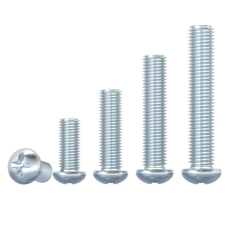 碳钢镀锌十字槽盘头机螺钉圆头小螺丝M3M4M5M6M8*6x10/12/16-70mm