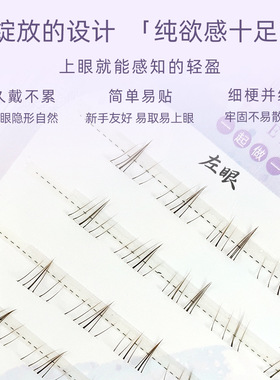 娇之黛兰假睫毛棕知秋女自然仿真单簇分段式懒人三部曲眼睫毛新手