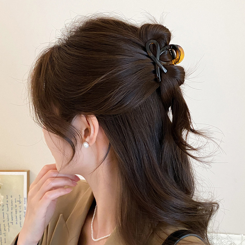 小号蝴蝶结发夹女后脑勺半扎发抓夹气质高马尾鲨鱼夹百搭发卡头饰,淘宝优惠券,粉丝福利购,淘宝优惠卷