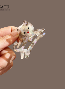 法式俏皮小猫抓夹少女感减龄百搭