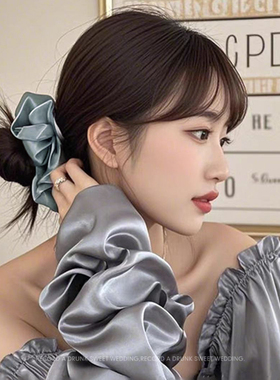 法式缎面大肠发圈女高弹力头绳