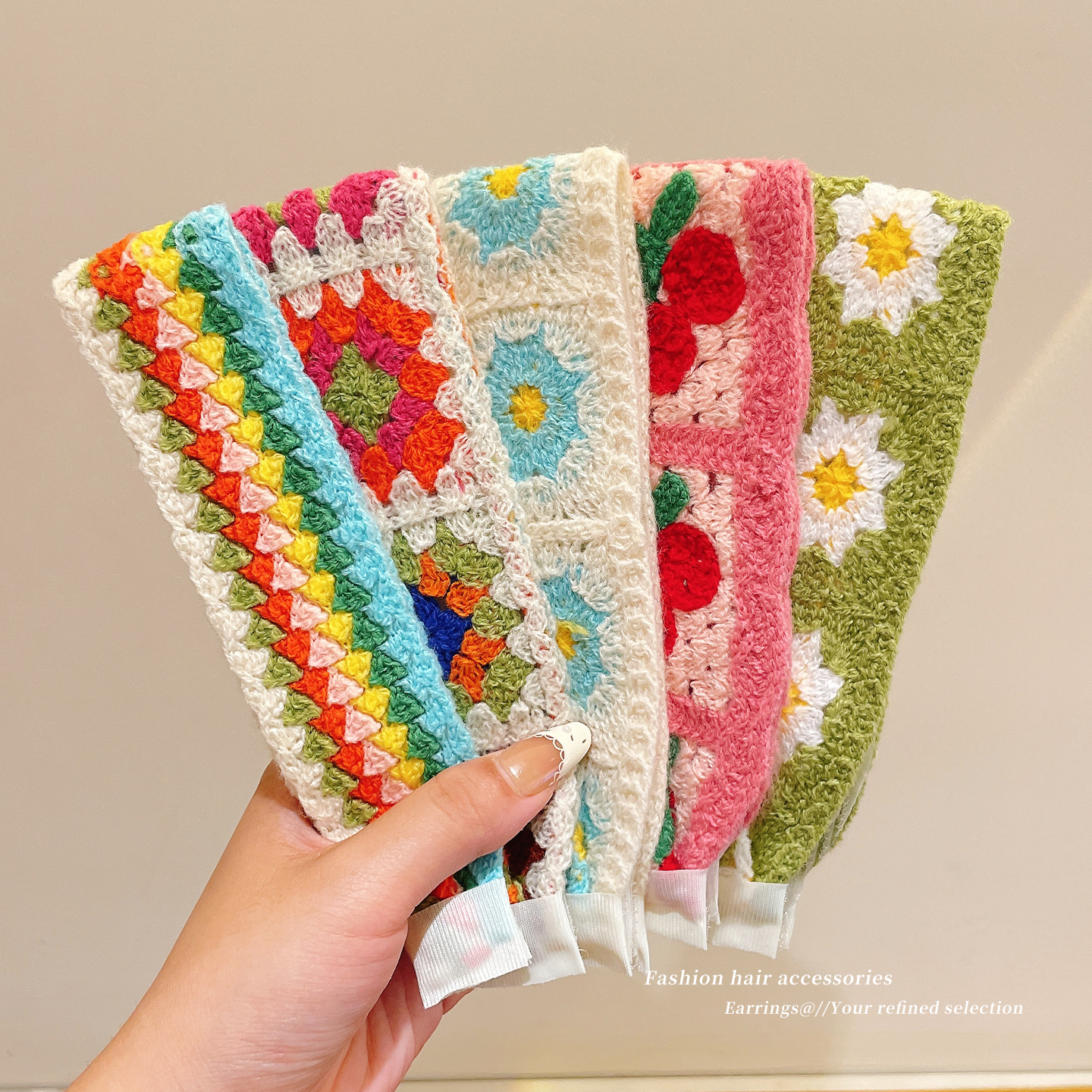 李沁同款针织毛线碎花刘海贴头发发带魔术贴前额碎发整理神器发帖 - 图3