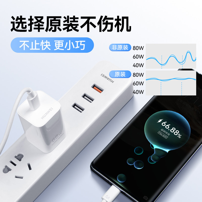 华为66W冰糖全能充电器氮化镓小巧便捷原装正品88w超级快充mate60/70/80Pro手机平板笔记本电脑充电头线官方