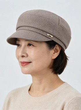 春秋薄款短檐妈妈遮阳鸭舌帽