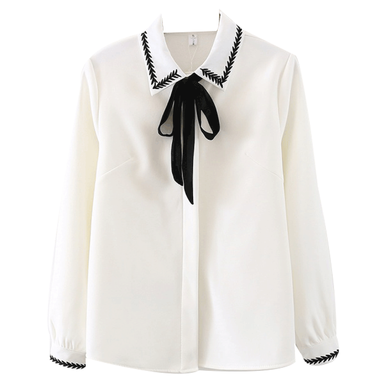 长袖内搭加绒学生刺绣秋冬白衬衫 信棠衬衫