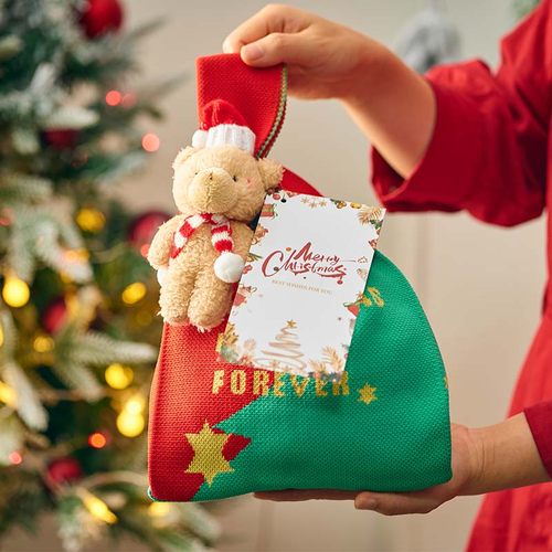 圣诞节礼品袋苹果包装袋小礼物包装盒创意实用手腕包平安夜礼盒 - 图1