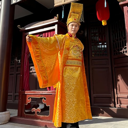 皇帝龙袍唐朝李世民同款影视短剧古装演出服男款影楼拍照搞笑衣服 - 图1