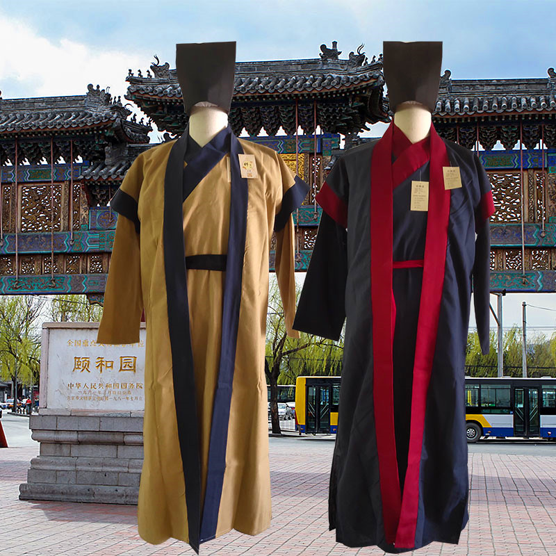 古代医生服饰棉麻直裾深衣教书管家男师爷商人掌柜老郎中演出服装 - 图1