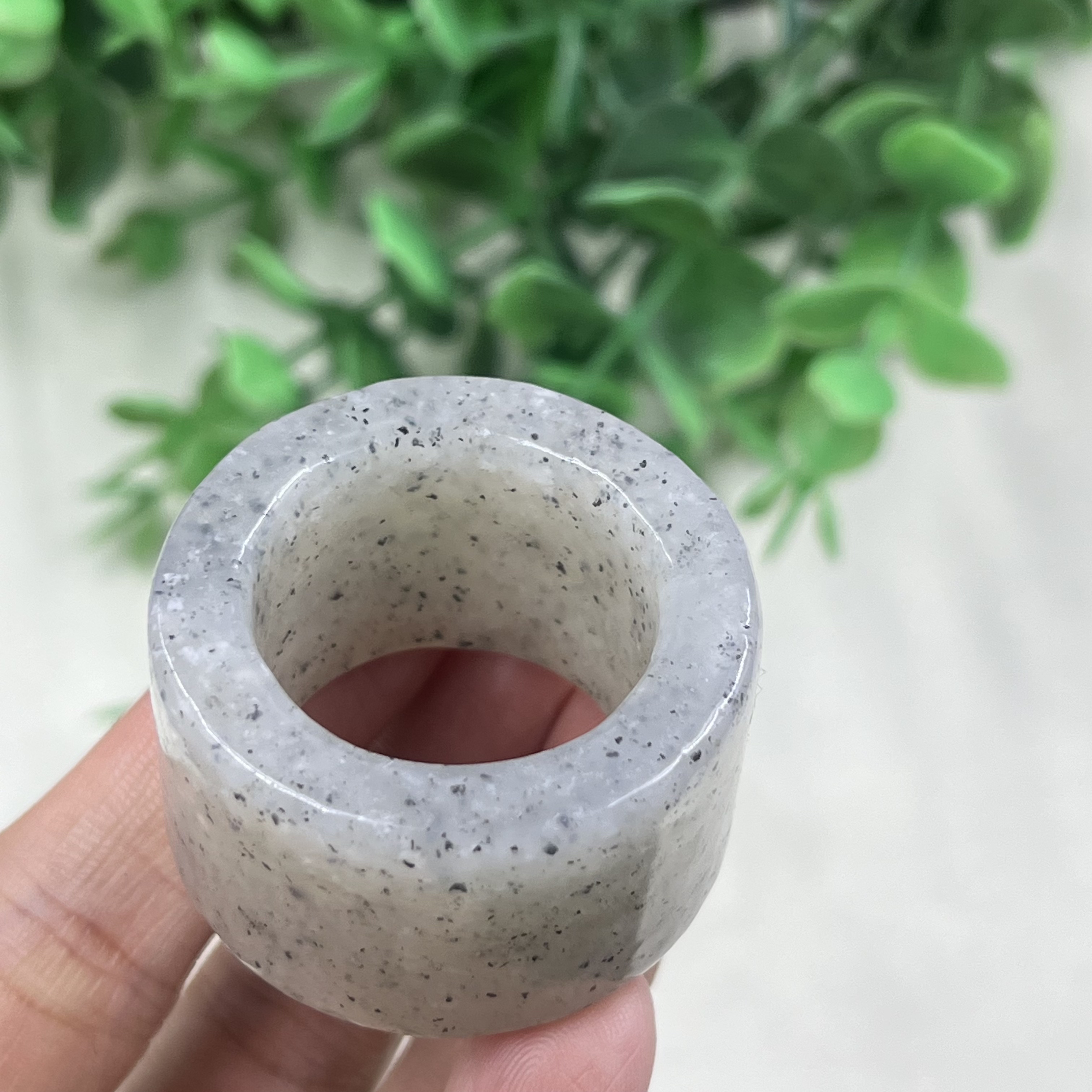 Xinjiang Hotan jade dot ink blue and white ring ring ring 23 ring ring ring hand strap certificate free shipping