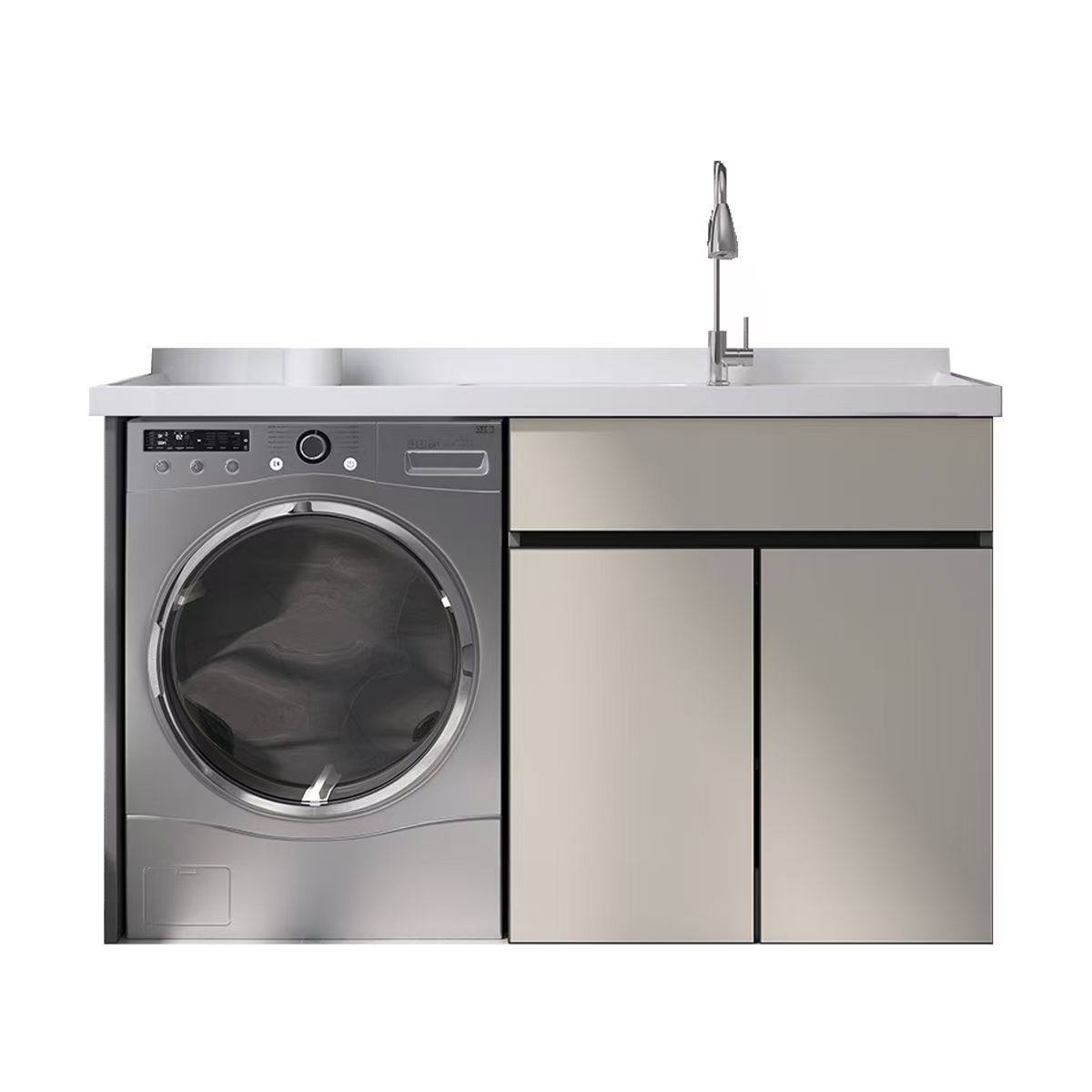 阳台洗衣柜一体台盆洗衣池槽带搓衣板滚筒洗衣机柜伴侣组合可切角,淘宝优惠券,粉丝福利购,淘宝优惠卷