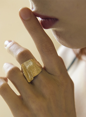 joystone意大利褶皱戒指女欧美