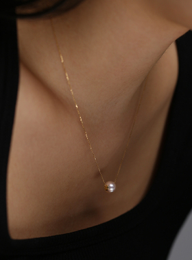 JOYSTONEAKOYA珍珠18K金女项链